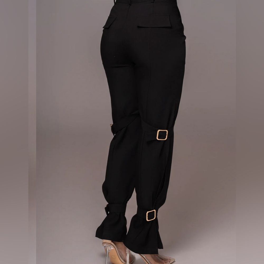 JLUXLABEL Black Refined Belted Leg Pants / Never worn / NWT / Size:M